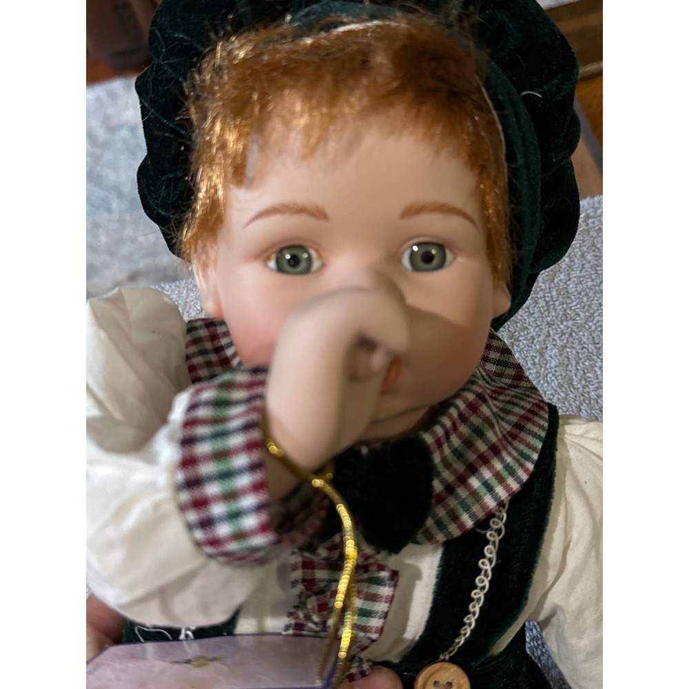 Goldenvale Collection Porcelain Doll Tim Limited Edition Red Hair Green Velvet